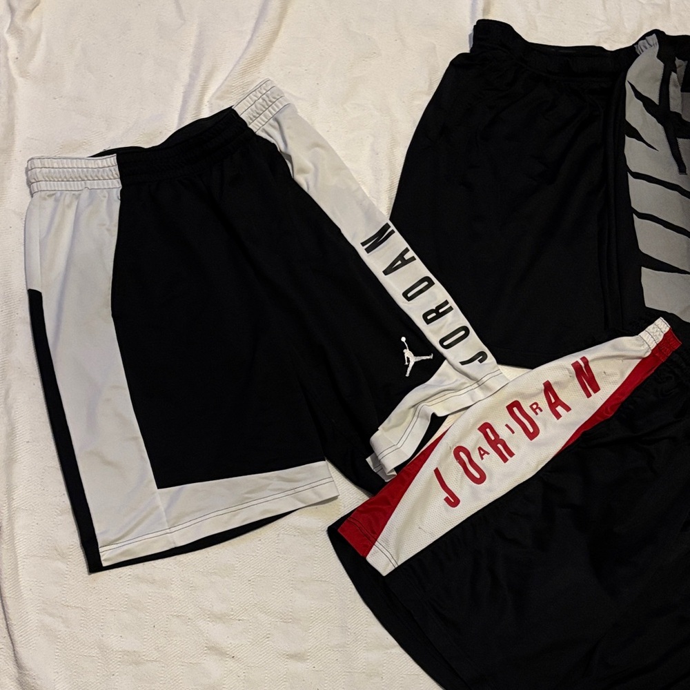 Jordan and Nike Black, White, and Red Shorts Trio - Picture 3 of 12